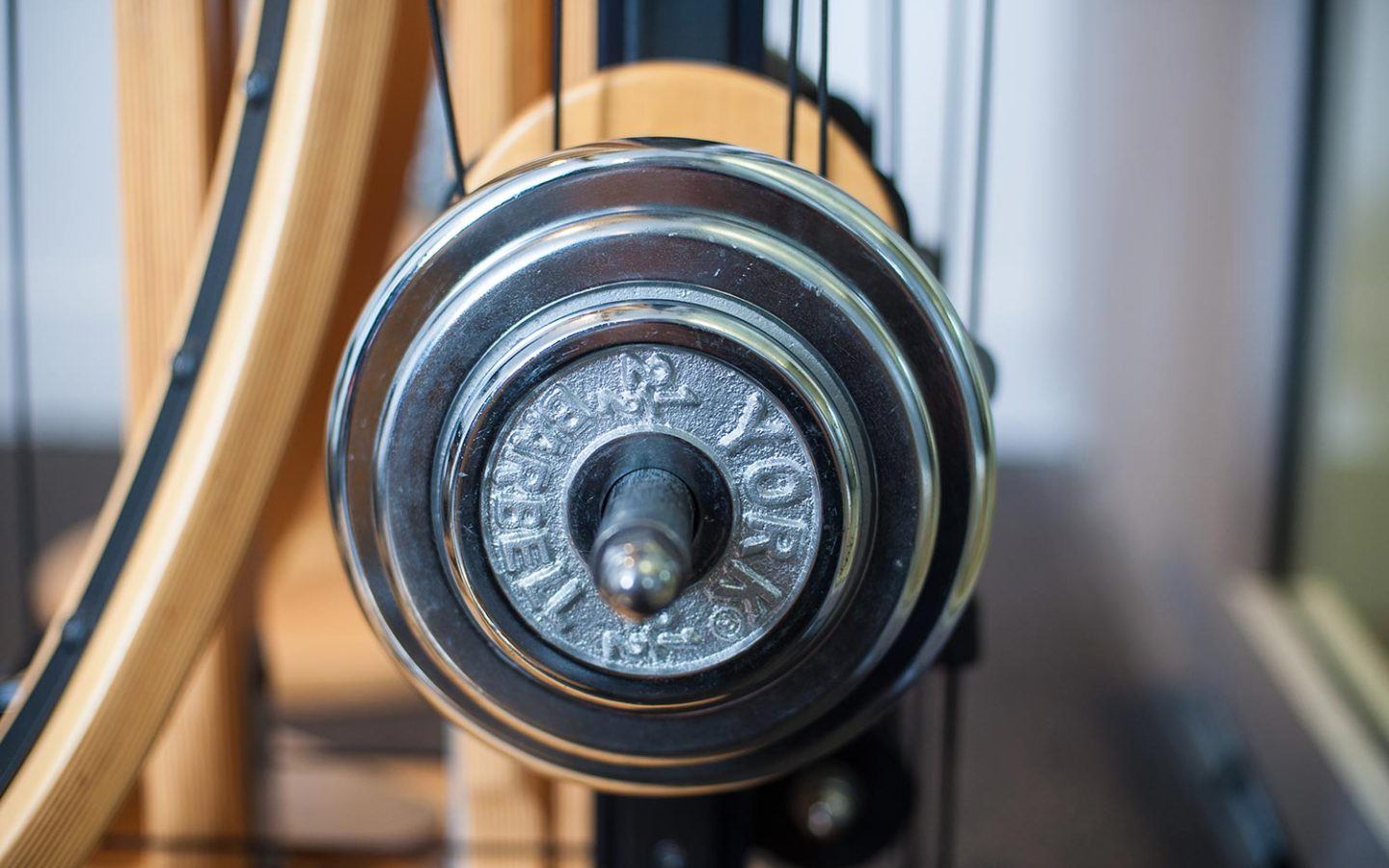 close up of GYROTONIC machine weight