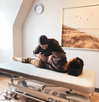 Girl performing chiropractic