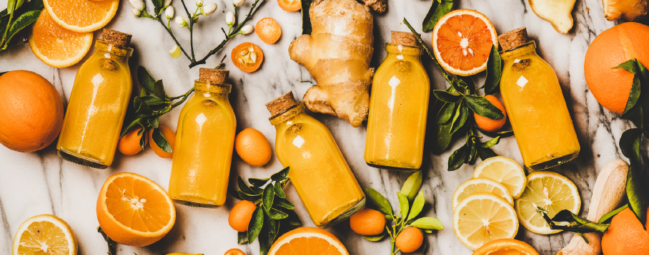 Ginger, Turmeric and oranges