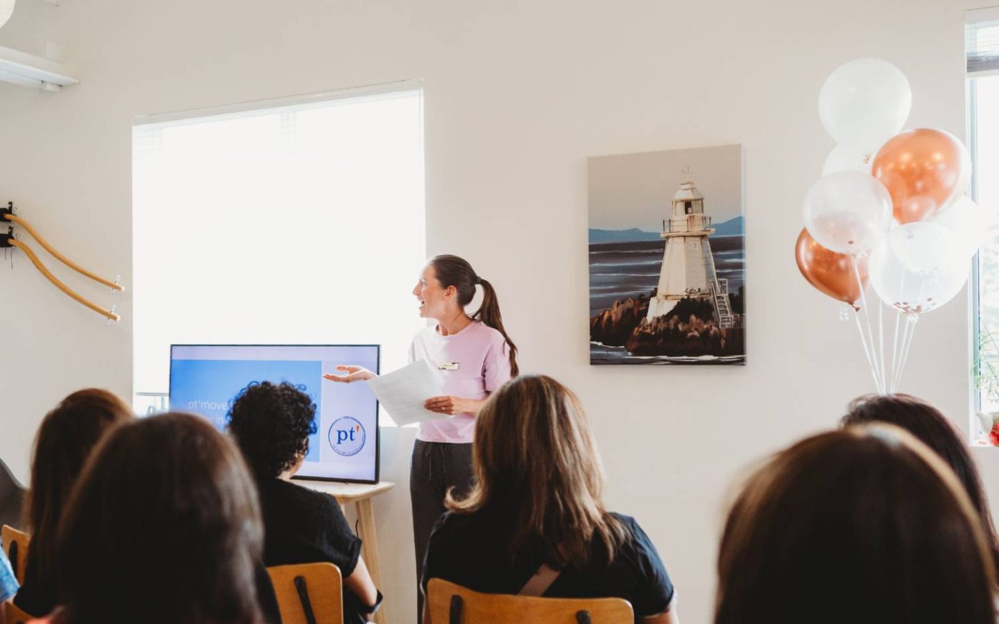 a person presenting to an audience